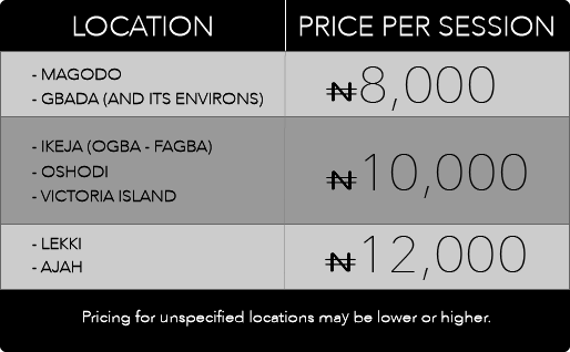 home service make up pricing